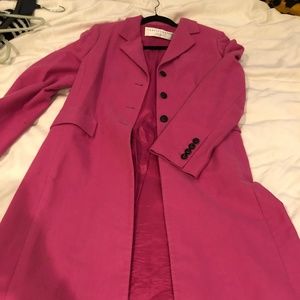 Hot Pink Coat with Leather Buttons